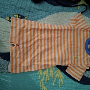 Ralph Lauren Orange and White Striped Kids Bodysuit